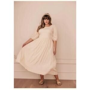 Elegant Cream Midi Dress